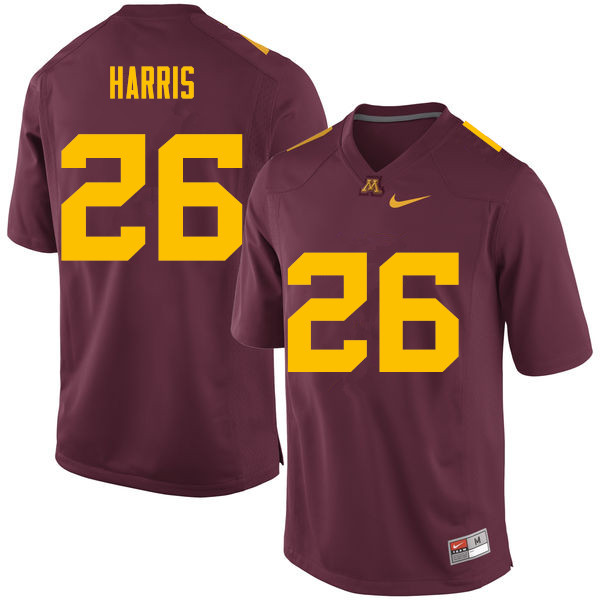 Men #26 Justus Harris Minnesota Golden Gophers College Football Jerseys Sale-Maroon
